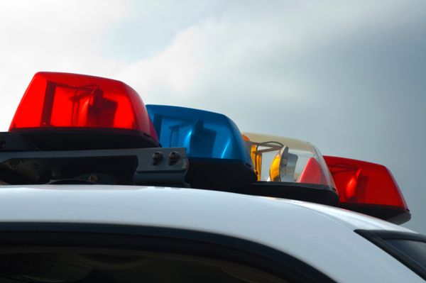 Police Car Lights Close-up