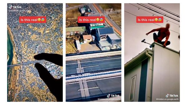 Spiderman Spider-Man rooftop tiktok google maps earth street view is this real