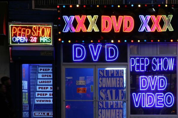 Sex Shop Signs At Night