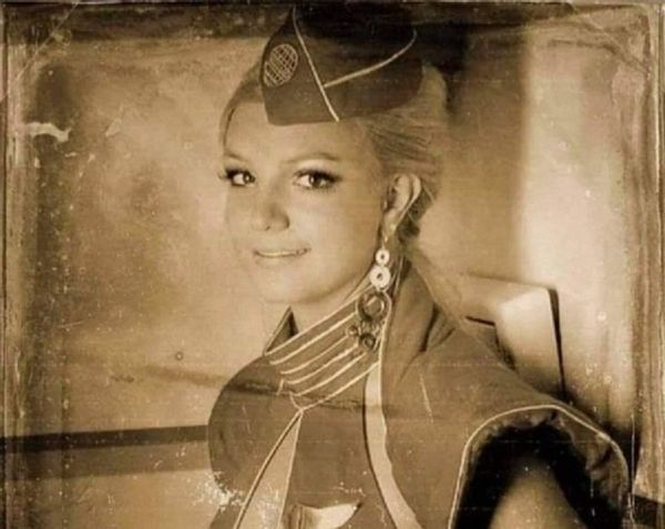 Britney Spears as a flight attendant.