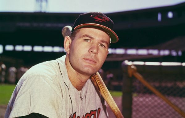 Jim Gentile Posing with Baseball Bat