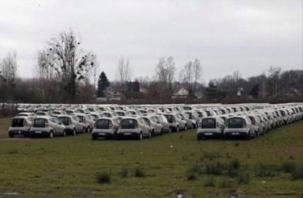 Electric cars abandoned in France