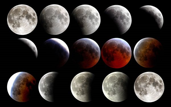 Blood red supermoon lunar eclipse