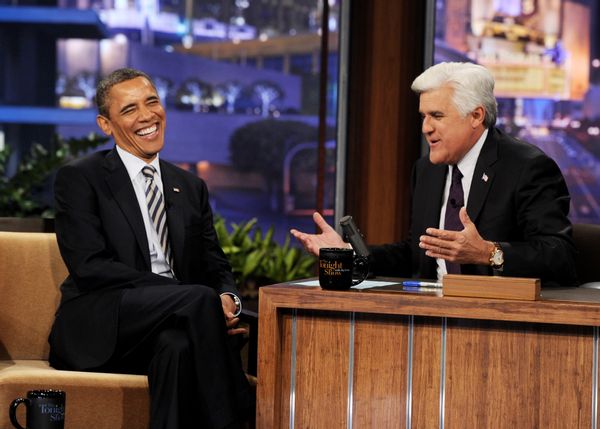 A baseless conspiracy theory is circulating online alleging that Jay Leno lost the gig because of his comments about Barack Obama.