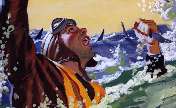 Downed Pilot with sharks