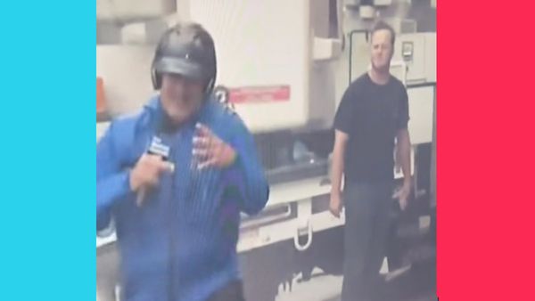 Jim Cantore on The Weather Channel was not photo bombed or caught faking it by a cartwheel.