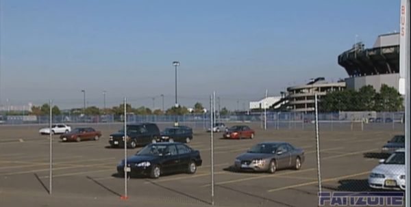 This picture was captioned as cars that never left the Giants Stadium commuter lot after 9/11.