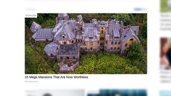 An online advertisement promised to show 15 mega mansions that are now worthless but never revealed information about the picture in the ad.