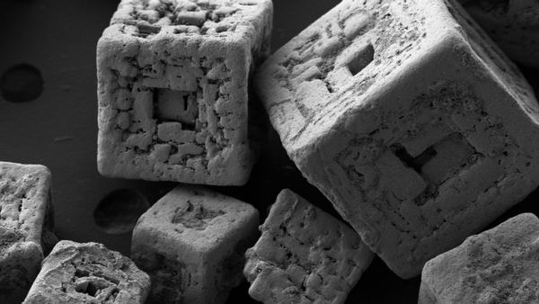Grains of salt under electron microscope