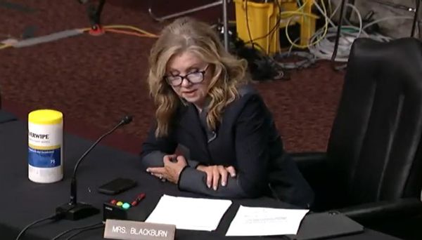 marsha blackburn white power sign?