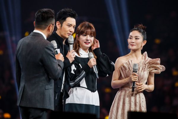 Actress Vicky Zhao Wei (R2) performs on stage during a gala held by Hunan Television and Suning.com at Changsha International Convention and Exhibition Center on November 10, 2019 in Changsha, Hunan Province of China.