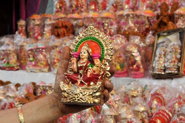 The day is specially dedicated to the worship of Lakshmi, the Hindu goddess of prosperity and good fortune.