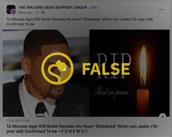 A Facebook death hoax claimed that Jaden Smith was dead which led to Google searches that asked did Jaden Smith die.