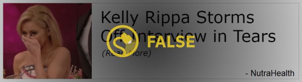 Kelly Ripa isn't leaving Live with Ryan and Kelly after storming off of an interview in tears, nor did she endorse a new line of skincare products.