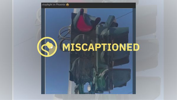 A melted traffic light has the label Miscaptioned over it.