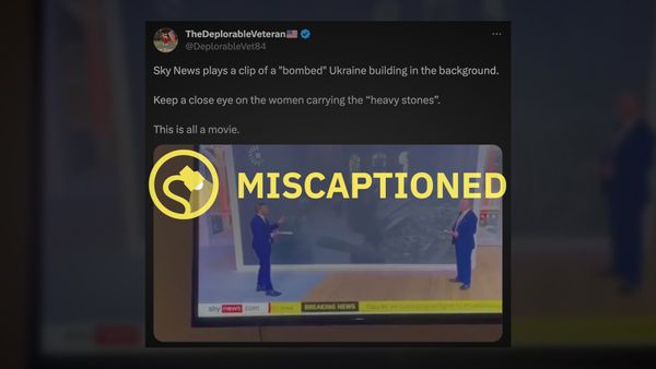 A video clip from Ukraine did not show women carrying heavy concrete stones, as some tweets claimed.