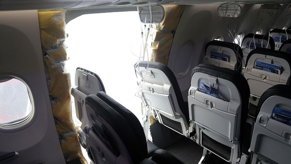 TikTok videos and comments claimed that one or more people missed Alaska Airlines flight 1282 who would have been sitting next to where a hole formed in the blown out fuselage.