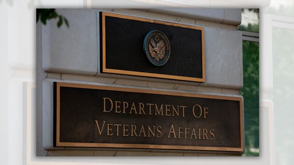 A sign says DEPARTMENT OF VETERANS AFFAIRS.