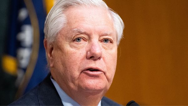 Sen. Lindsey Graham, a white man, is pictured speaking.