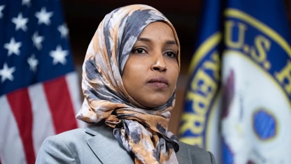 Image shows Democratic Rep. Ilhan Omar of Minnesota.