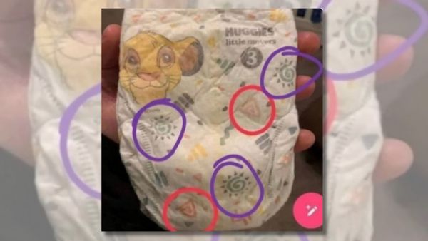 Image shows a Huggies Lion King-themed diaper. 