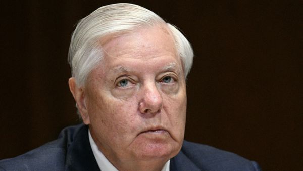 Sen. Lindsey Graham, an older white man with white hair in a severe side part. 