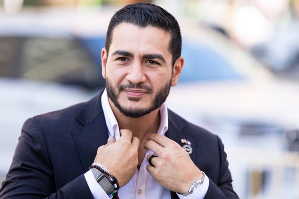 Image shows Democratic Senate candidate Abdul El-Sayed.