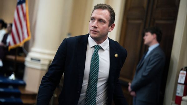Ohio Republican Rep. Max Miller, a white man with short dirty blonde hair in a suit. 