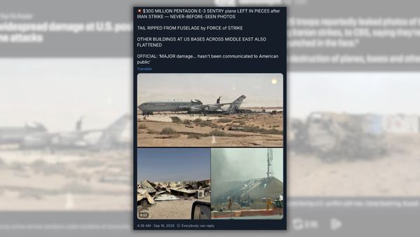 Social media posts share images of damage caused by Iranian strikes at U.S. air bases in Saudi Arabia and Kuwait.