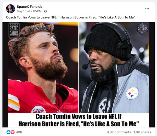 Facebook memes claimed Pittsburgh Steelers head coach Mike Tomlin defended Kansas City Chiefs kicker Harrison Butker following his commencement speech in May 2024.
