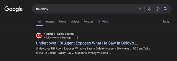 A YouTube video claimed an undercover FBI agent exposed what he saw when searching one of Sean Diddy Combs properties.